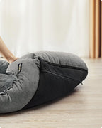 FEANDREA Pat pentru caini, cu margini groase ridicate, antiderapant, husa detasabila, marime M, 70x55x21 cm, gri