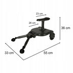 Platforma pentru carucior 55x33x36 cm, cu sezut pentru al doilea copil, montaj rapid, compatibilitate universala, neagra