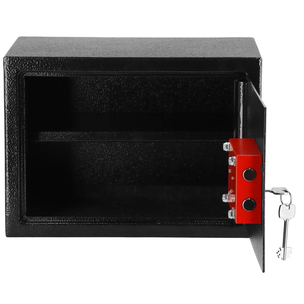 Seif standard cu cheie, 200x310x200 mm, Otel, Negru