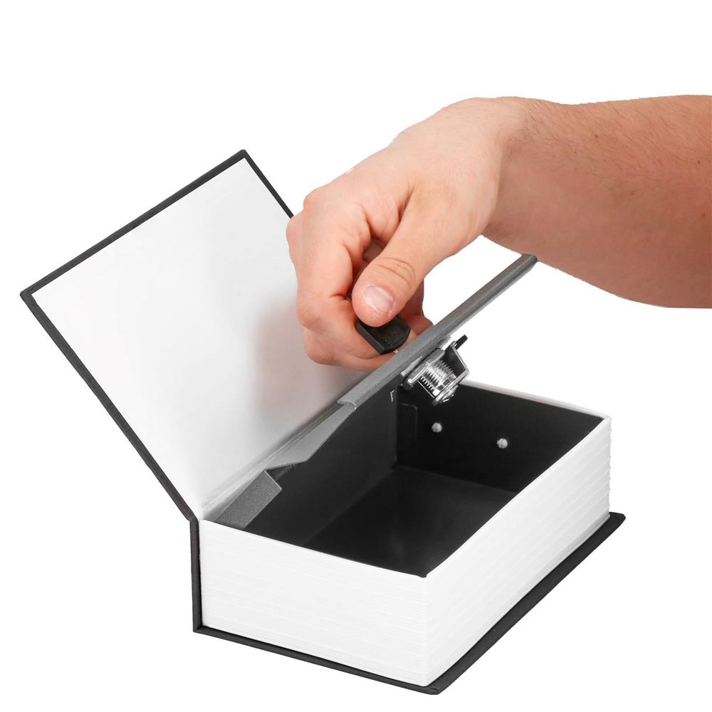 Caseta de valori, cutie metalica cu cheie, portabila, tip carte, Dictionar, negru, 24x15.5x5.5 cm