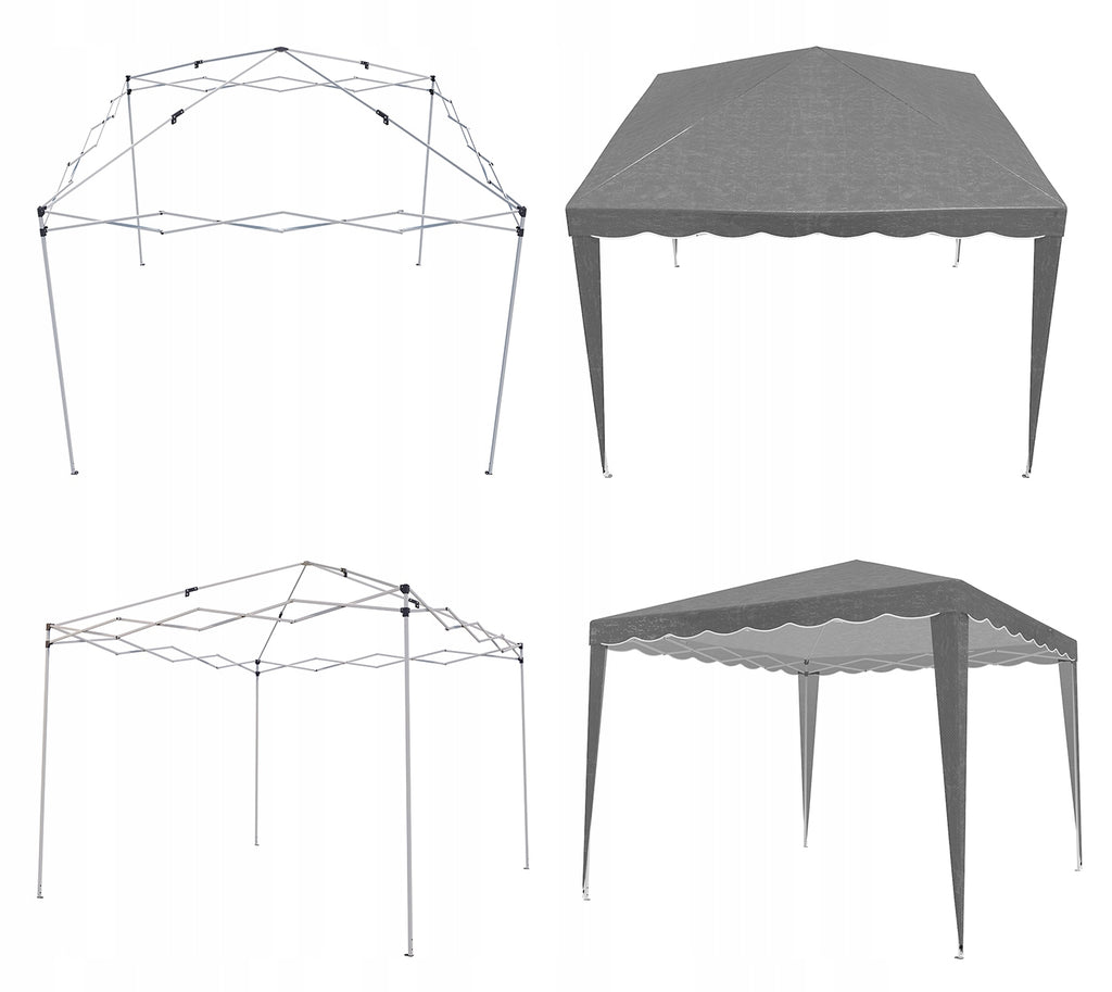 Cort pavilion de gradina pliabil automat pop-up, impermeabil, cu protectie UV, 300x300cm, gri