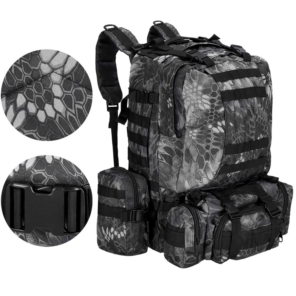 Rucsac militar pentru drumetie, impermeabil, ultra usor, 50litri, gri