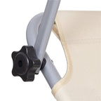 Sezlong pliabil cu parasolar, 188x57x38cm, sarcina 120kg, crem