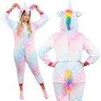 Pijama tip salopeta pentru dama, model unicorn, marime M