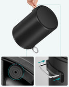 SONGMICS Cos de gunoi pentru baie, cu pedala si soft-close, 3 litri, negru