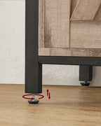 VASAGLE Comoda pentru living sau bucatarie, cu 2 usi glisante, rafturi reglabile, stil rustic, 33x100x80 cm, maro