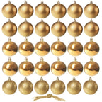 Set globuri de Craciun, 30 bucati, 3 modele, 3cm, auriu