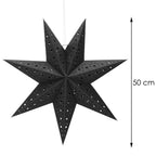 Stea decorativa 3D din hartie ajurata, 50cm, neagra