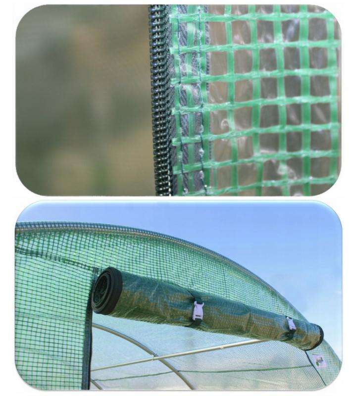 Sera de gradina, tip tunel cu cadru metalic, 250x400x200cm, alba, 10mp