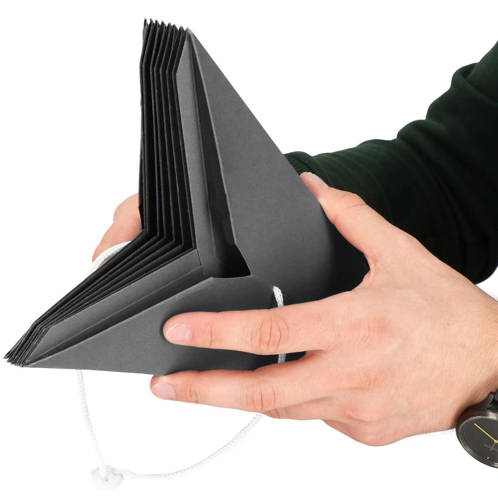 Stea decorativa 3D din hartie, cu 9 colturi, 60cm, argintie