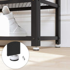 VASAGLE Raft pentru pantofi cu 2 polite, 100x30x45cm, otel, stil industrial, maro rustic si negru