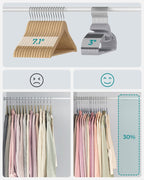 SONGMICS Set de 50 de umerase pentru haine, anti alunecare, bara de cravata si carlig pivotant, 42 cm, gri