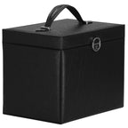 Cutie depozitare si organizare bijuterii, piele ecologica + velur, 26 x 21,5 x 19 cm, negru