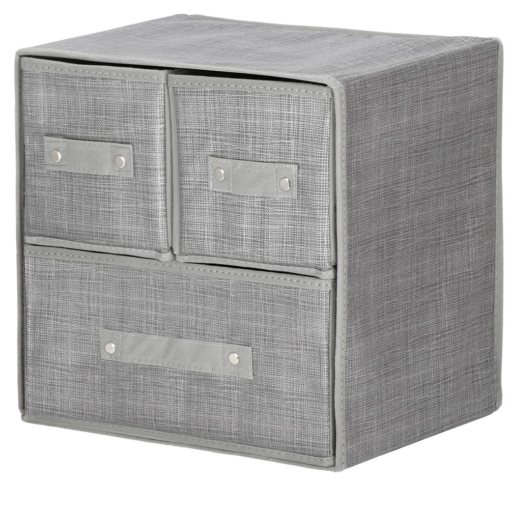 Organizator dulap tip lada cu 3 sertare, , gri