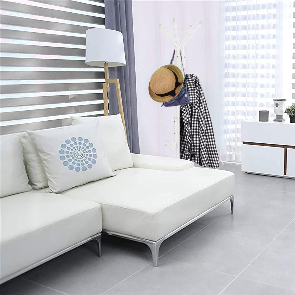 Cuier tip pom metalic , 12 agatatoare, 177cm, alb