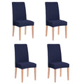 Set 4 huse universale pentru scaun, marime universala, poliester si spandex, 45 x 60 cm, bleumarin