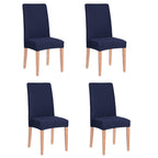 Set 4 huse universale pentru scaun, marime universala, poliester si spandex, 45 x 60 cm, bleumarin