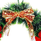 Coronita pentru Craciun, 35 cm, din brad artificial, cu decoratiuni, verde