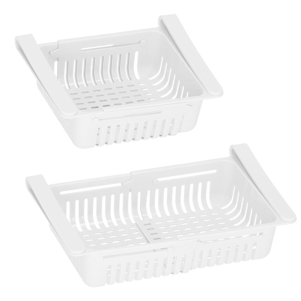 Organizator frigider, model cos extensibil, 16x28.5cm, alb