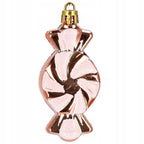 Set globuri si decoratiuni de Craciun, 77 piese, diverse dimensiuni, roz auriu