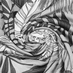 Husa universala pentru scaun, marime universala, poliester si spandex, 38x70cm, gri cu model floral