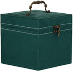 (DL) Cutie depozitare si organizare bijuterii, velur, 12x 12 x 12 cm, verde