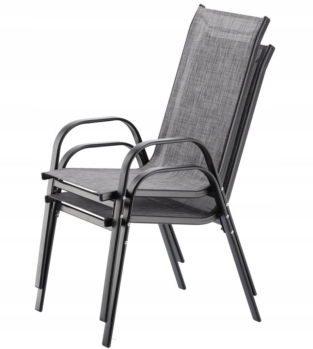 Set mobilier gradina textilene, 2 scaune, 1 canapea si 1 masa, gri deschis