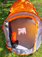 Cort plaja si picnic , protectie UV, 210x130x90 cm, portocaliu gri