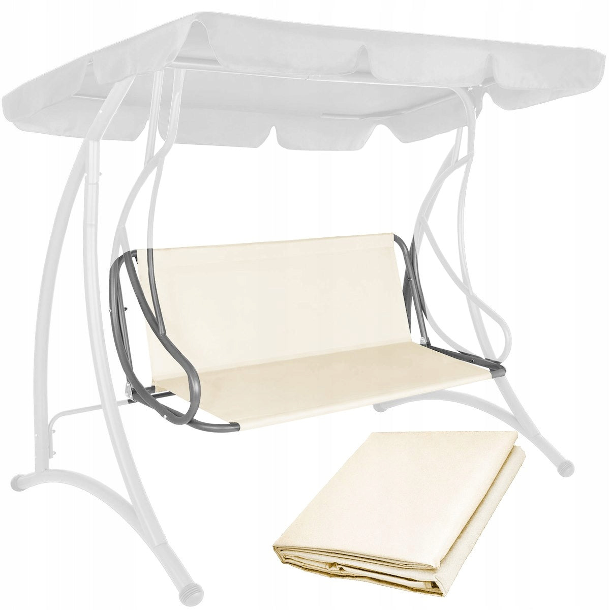 Husa din panza pentru leagan de gradina mare, sezut si spatar, 130x100cm, bej