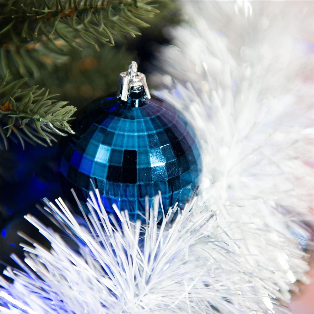 Set globuri de Craciun, 20 bucati, 5 modele, 6cm, albastru inchis