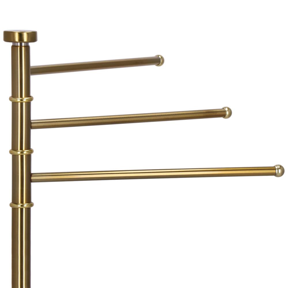 Suport cuier pentru prosoape cu 3 brate, inaltime 86cm, auriu lucios
