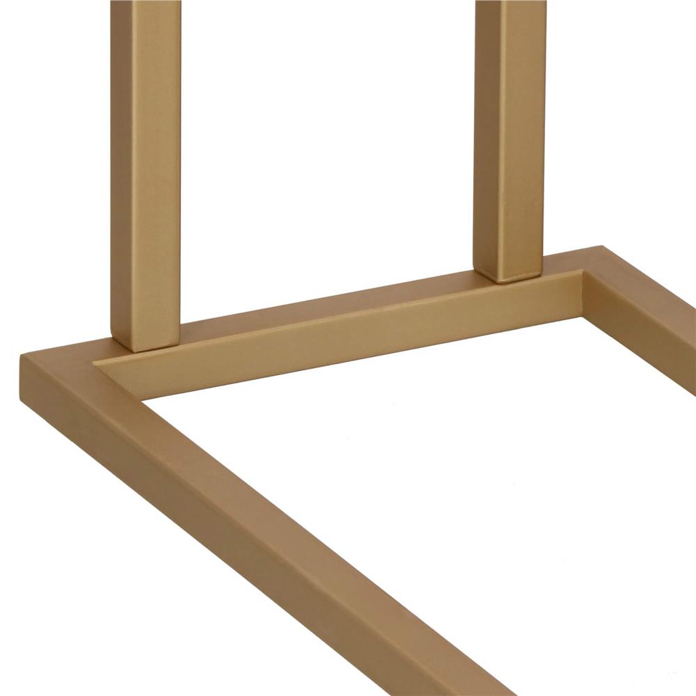 Suport metalic de baie pentru prosoape, cu 2 standuri, 86 cm, auriu mat