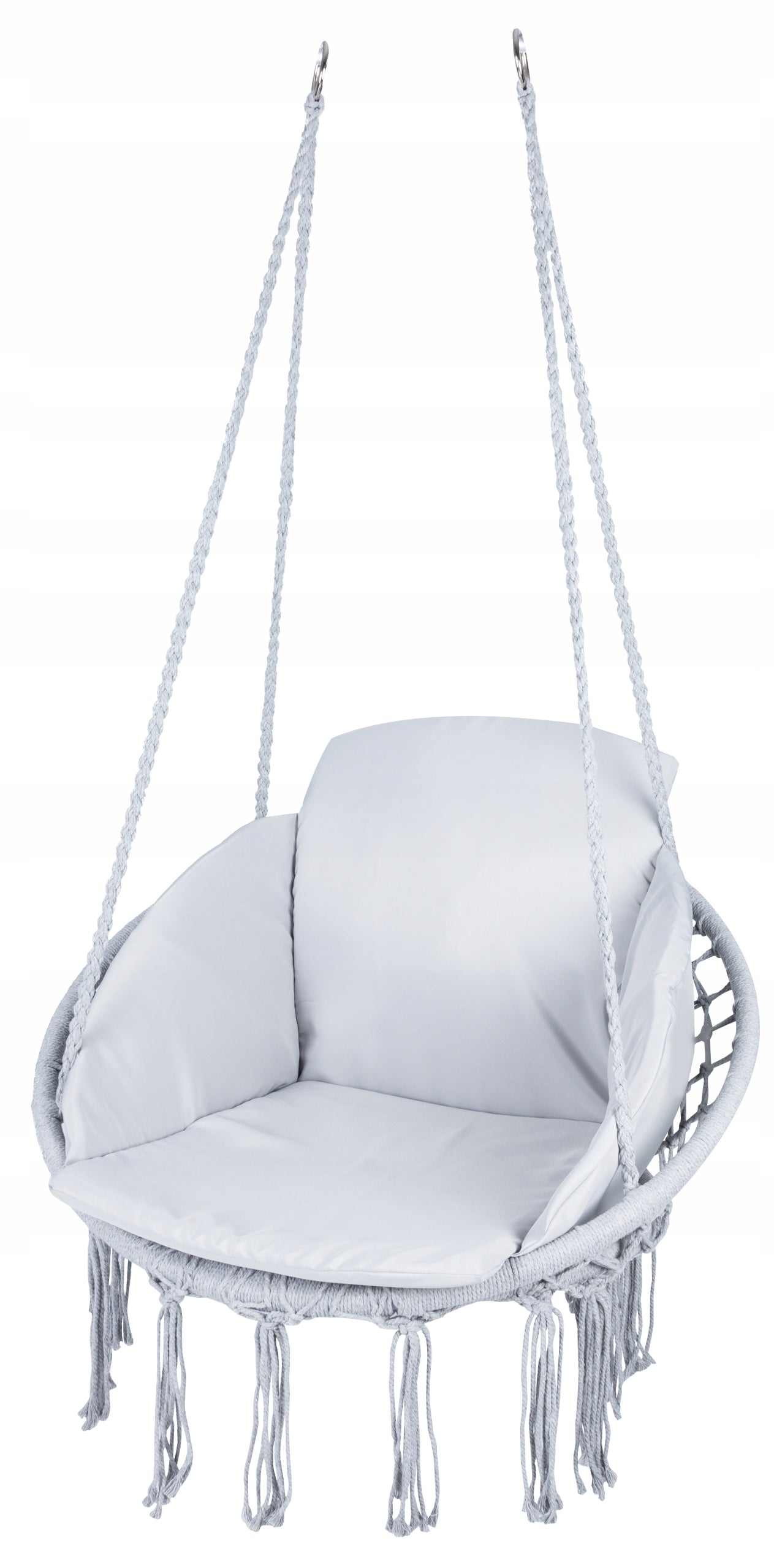 Scaun rotund  tip leagan suspendat cu perna Confort casa sau gradina, gri