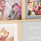 Rama foto de perete, colaj de 8 fotografii, 41x51cm, alb si gri