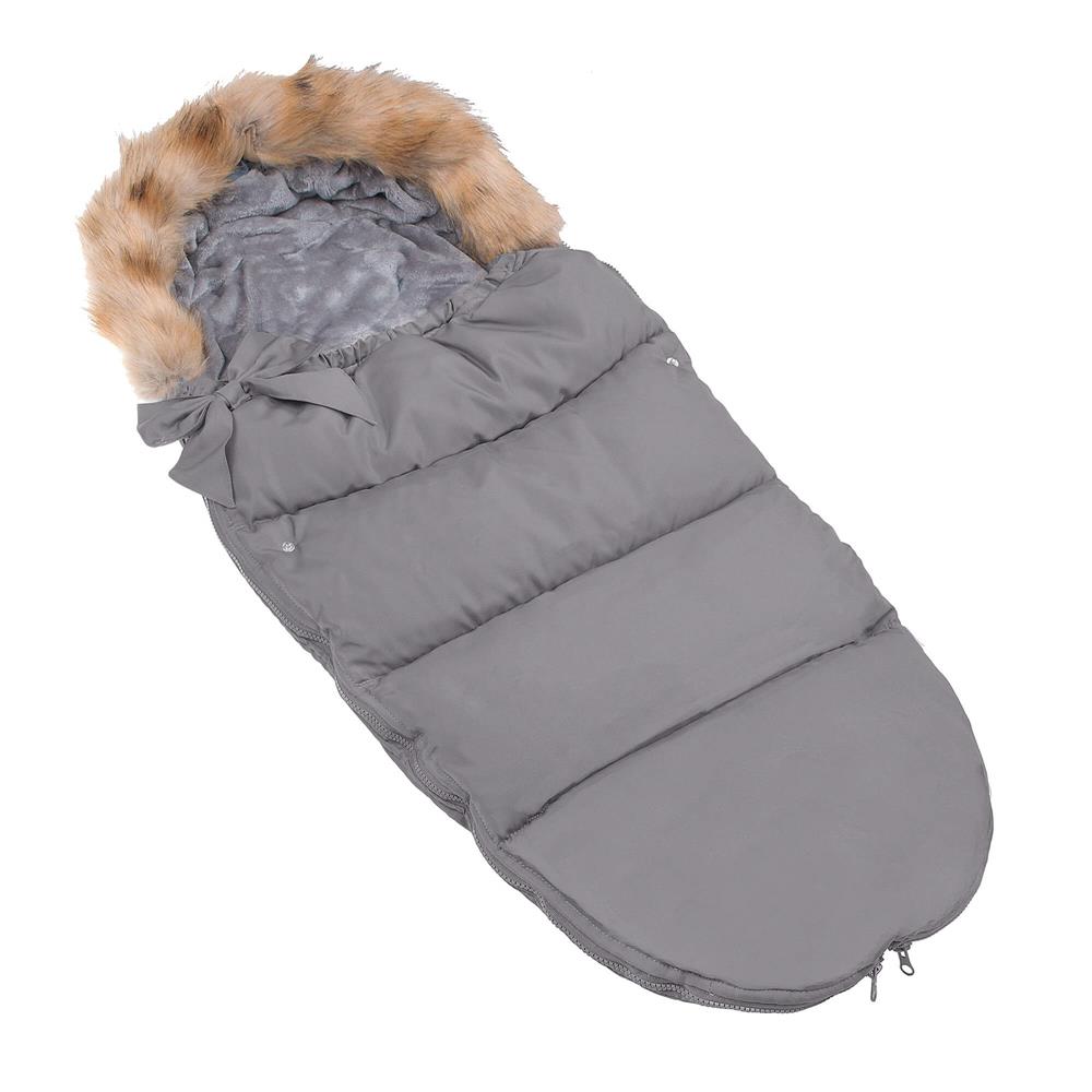 Sac iarna de bebelusi pentru carucior, marime universala, 90x45cm, gri inchis