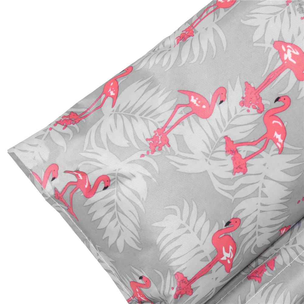 Saltea pentru plaja pliabila, din spuma, ultra-usoara, cu perna si maner de transport, 60x180cm, gri flamingo roz