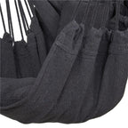 Hamac tip leagan suspendat pentru casa sau gradina, gri inchis cu perne, 130x100cm, 150kg