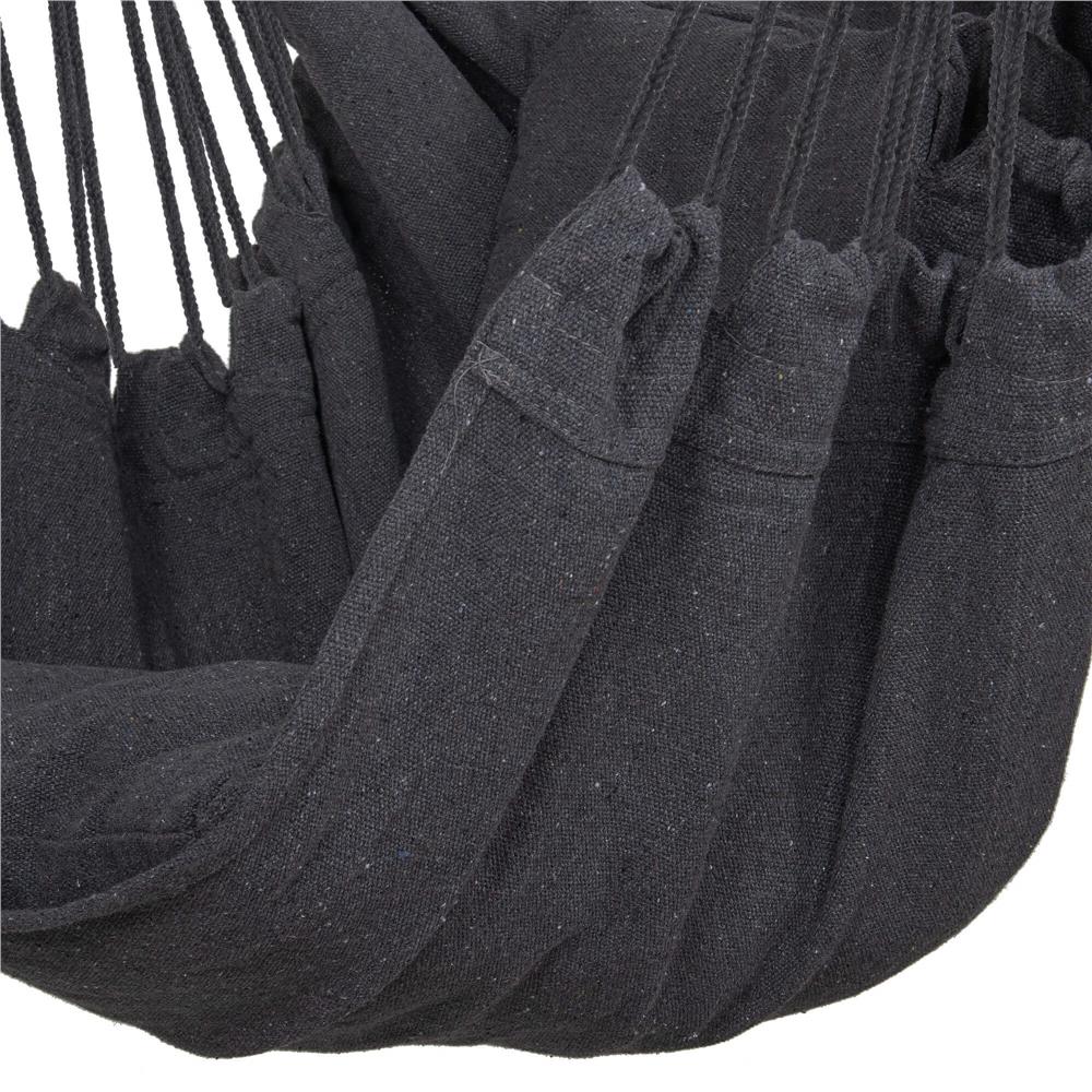 Hamac tip leagan suspendat pentru casa sau gradina, gri inchis cu perne, 130x100cm, 150kg