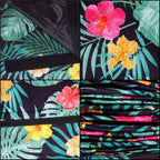 Patura pentru picnic sau plaja, cu folie izolatoare si maner, 150x200cm, negru floral