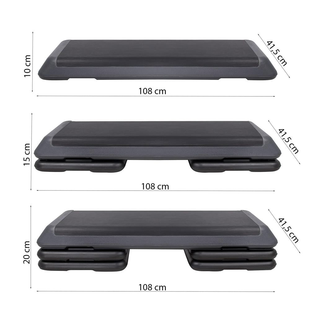 Stepper aerobic fitness profesional, 3 niveluri de inaltime, suporta maxima 350 kg