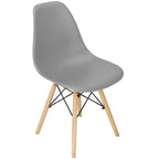 Set 4 scaune dining Scandinav pentru bucatarie, 38x42x82cm, gri inchis