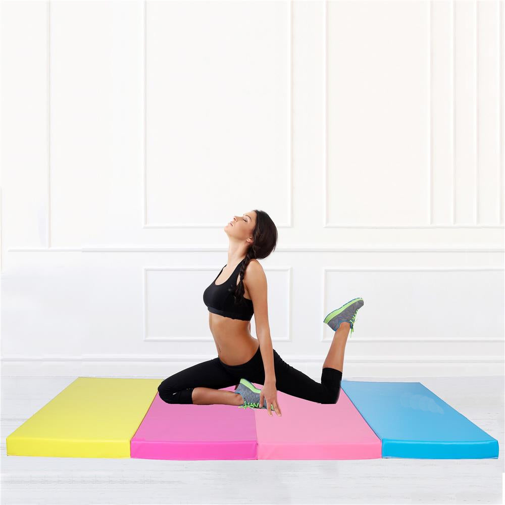 Saltea fitness groasa, dimensiune XXL, pentru antrenamente gimnastica, 240x120x5 cm, multicolor