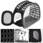 Geanta pentru transport animale de companie pisica sau catel, M, 42x26x32 cm, transparent