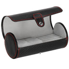 (DL) Cutie depozitare si organizare ceasuri si alte accesorii, MDF, piele ecologica, 20x9cm, negru