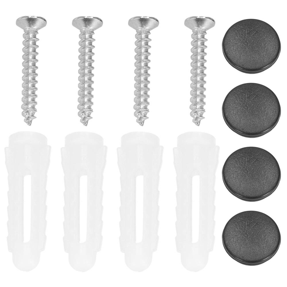 Suport prosoape pentru baie cu 2 sisteme de instalare, 3 brate, din aluminiu, 49x25cm, negru