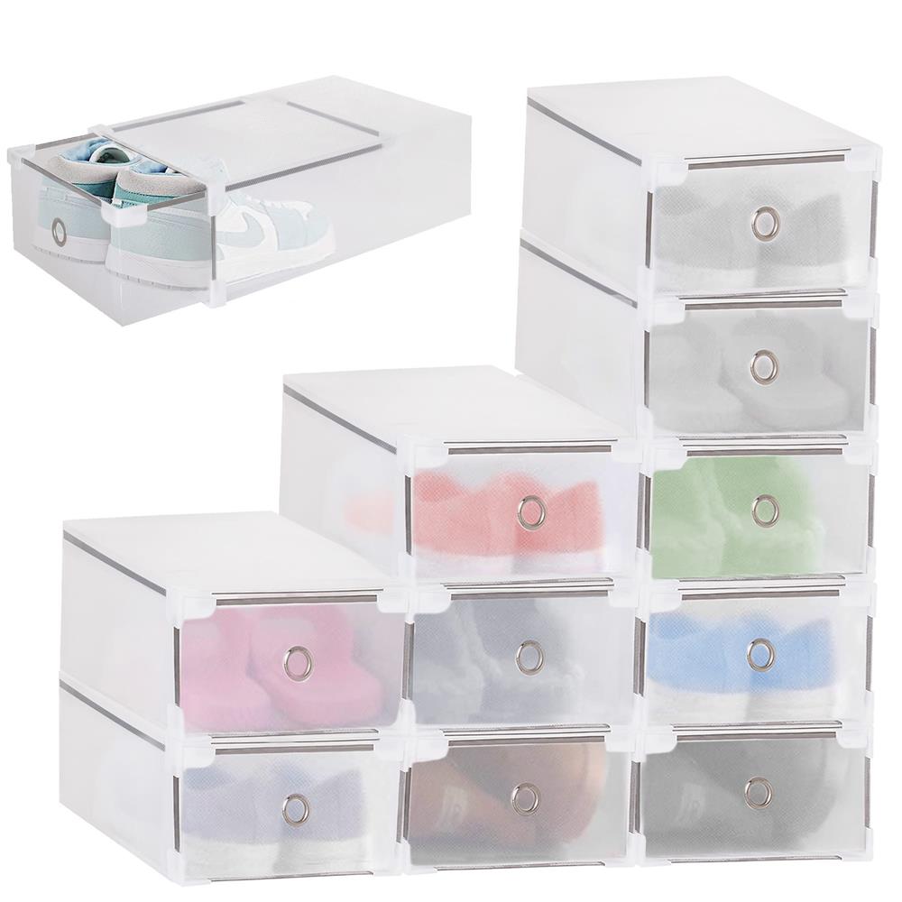 Set 10 cutii organizare pentru pantofi, 34x22x13, transparent