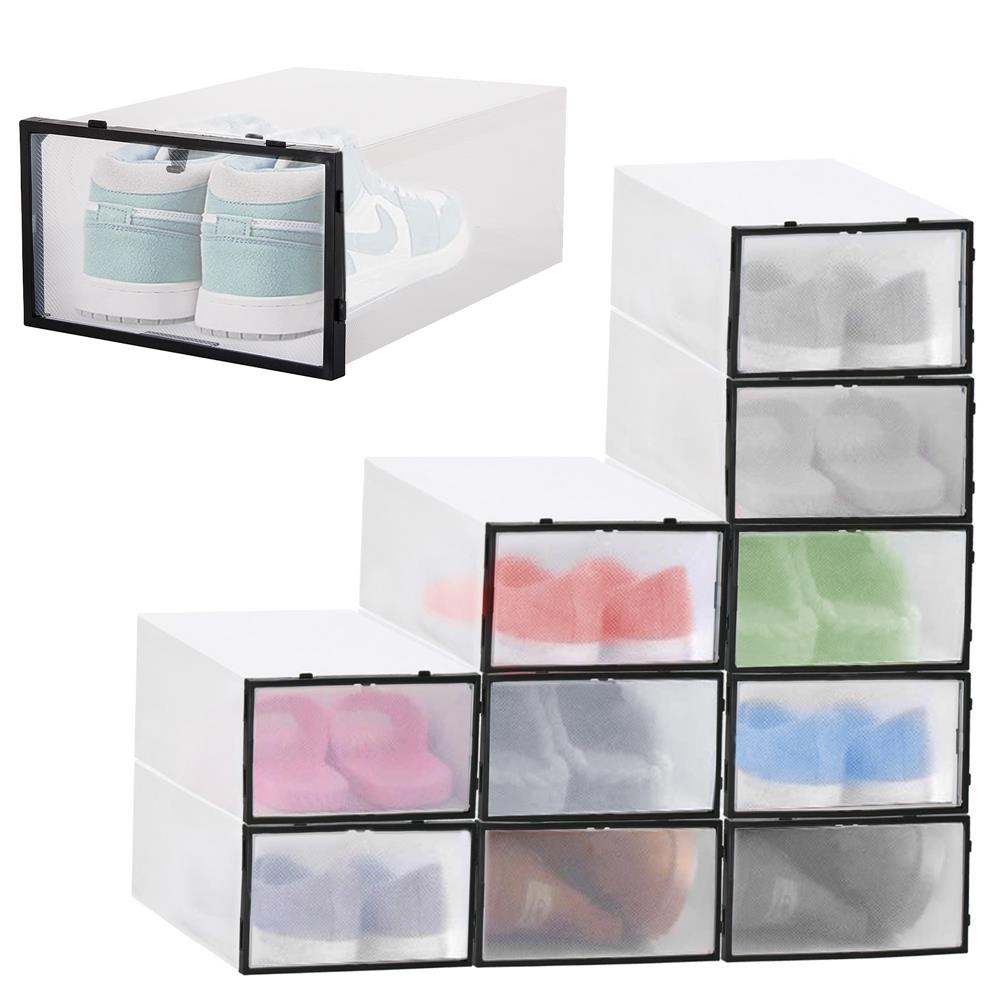 Set 10 cutii organizare pentru pantofi, 34x23x13, transparent