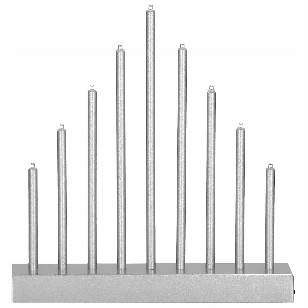 Lumanari decorative de Craciun, 9 becuri tip LED, culoare argintiu