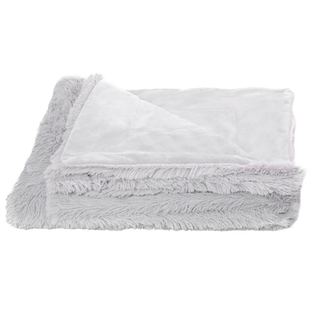 Patura pufoasa si calduroasa pentru 2 persoane, 200x220cm, gri deschis