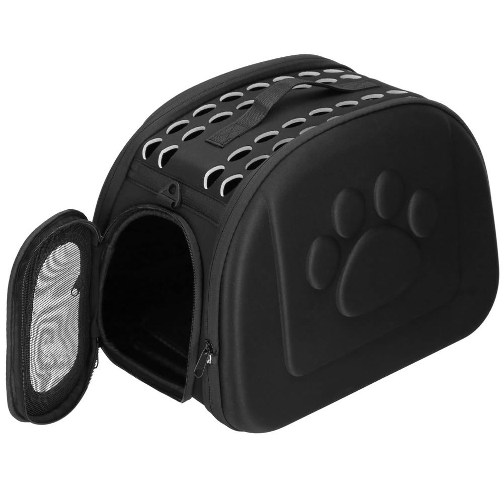 Geanta pentru transport animale mici-medii, pentru caine si pisica, pliabila, curea de umar, 25x45x37 cm, negru